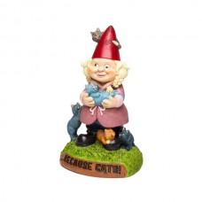 The Crazy Cat Lady Garden Gnome